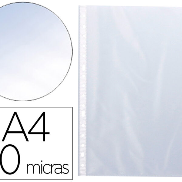 BOLSA CATALOGO/MICA Q-CONNECT DIN A4 50 MICRONS CRISTAL BOLSA DE 100 UNIDADES