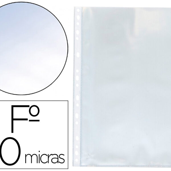 BOLSA CATALOGO/MICA Q-CONNECT FOLIO 80 MICRONS CRISTAL CAIXA DE 100 UNIDADES