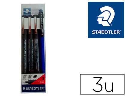 MARCADOR STAEDTLER CALIBRADO MICROMETRICO 308 PRETO BOLSA DE 3 UNIDADES 0,2 -0,4- 0,8 MM + LAPISEIRA 777 OFERTA