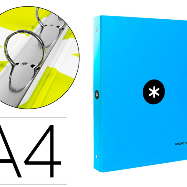 PASTA ANTARTIK DIN A4 FORRADA 4 ANEIS 25 MM REDONDOS COR AZUL