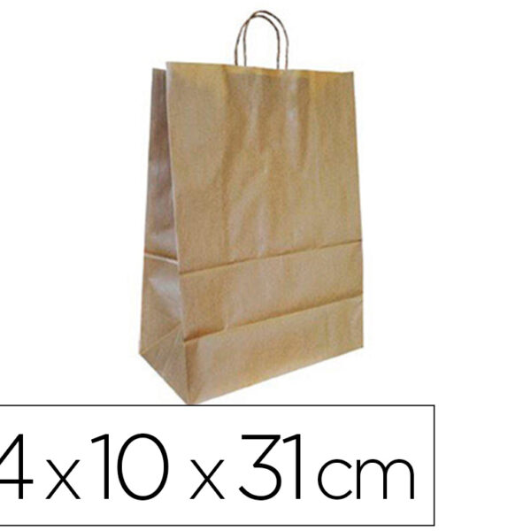 SACO DE PAPEL Q-CONNECT KRAFT NATURAL ASA RETORCIDA 240X100X310 MM