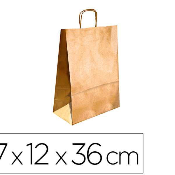 SACO DE PAPEL Q-CONNECT KRAFT OURO ASA RETORCIDA 270X120X360 MM