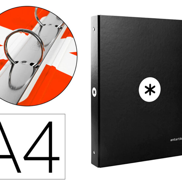 PASTA ANTARTIK DIN A4 FORRADA 4 ANEIS 25 MM REDONDOS COR PRETO