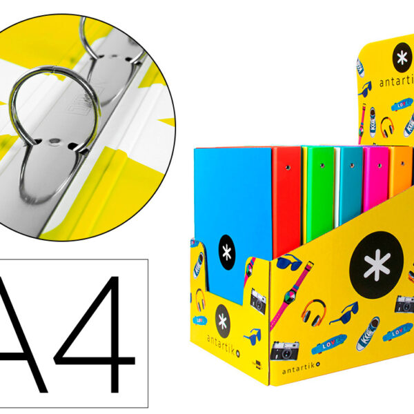 PASTA ANTARTIK DIN A4 FORRADA 4 ANEIS 25 MM REDONDOS CORES SORTIDOS