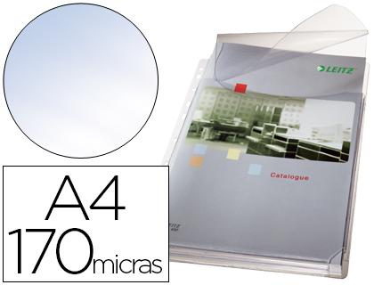 BOLSA CATALOGO/MICA ESSELTE DIN A4 PVC 170 MICRONS COM FOLE E ABA SUPERIOR CAPACIDADE 200 FOLHAS PACK DE 5 UNIDADES