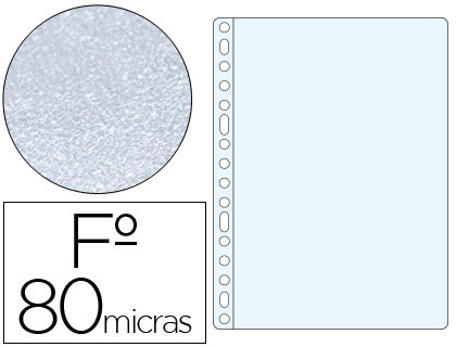 BOLSA CATALOGO/MICA ESSELTE FOLIO POLIPROPILENO 80 MICRONS 16 FUROS MARTELADA CAIXA DE 100 UNIDADES