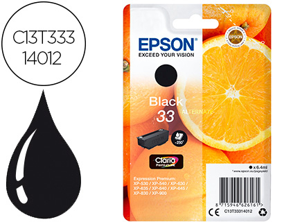 TINTEIRO EPSON EXPRESSION PREMIUN 33 T3331 XP-530 / XP-630 / XP-640 / XP-830 / XP-900 PRETO 250 PAG