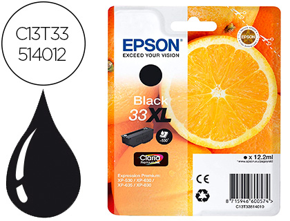 TINTEIRO EPSON EXPRESSION PREMIUN T3351 33XL XP-530 / XP-630 / XP-640 / XP-830 / XP-900 PRETO 530 PAG