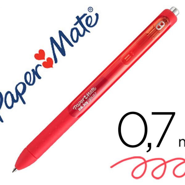 ESFEROGRAFICA PAPER MATE INKJOY RETRATIL GEL PEN TRAÇO 0,7 MM VERMELHO