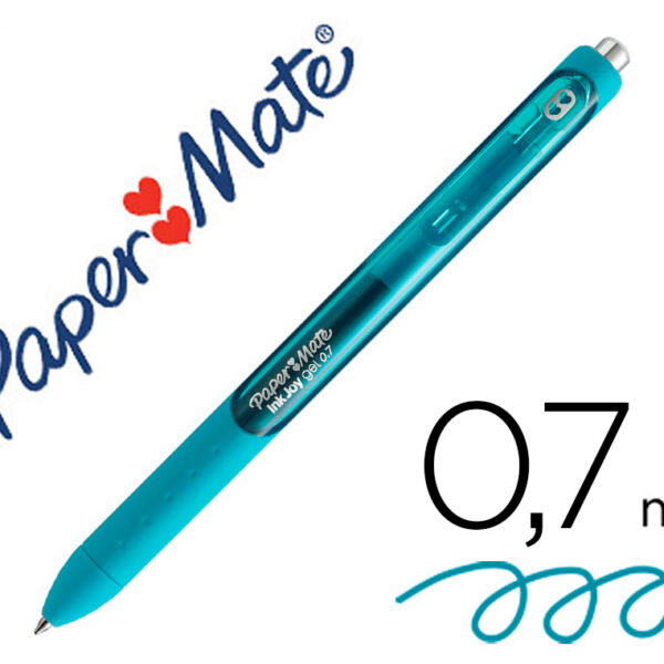 ESFEROGRAFICA PAPER MATE INKJOY RETRATIL GEL PEN TRAÇO 0,7 MM VERDE AZULADO