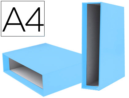 CAIXA PARA PASTA DE ARQUIVO DE ALAVANCA LIDERPAPEL DOCUMENTA DIN A4 LOMBADA 75 MM CELESTE
