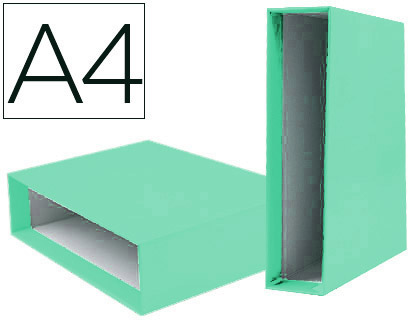 CAIXA PARA PASTA DE ARQUIVO DE ALAVANCA LIDERPAPEL DOCUMENTA DIN A4 LOMBADA 75 MM VERDE CLARO