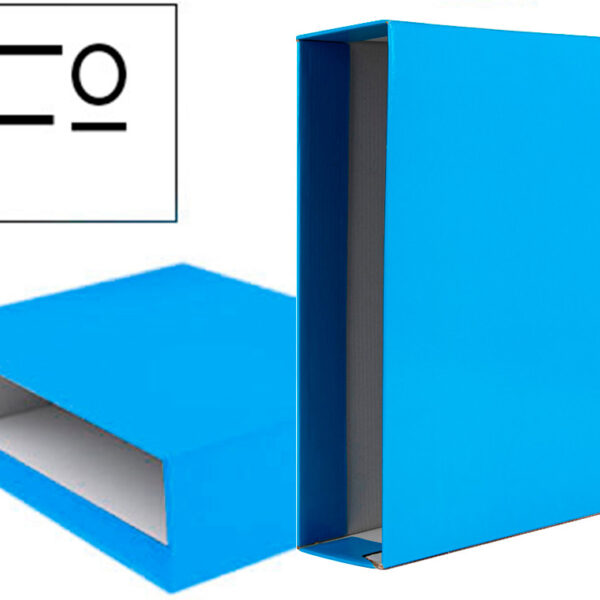 CAIXA PARA PASTA DE ARQUIVO DE ALAVANCA LIDERPAPEL DOCUMENTA CARTAO FOLIO LOMBADA 75 MM CELESTE