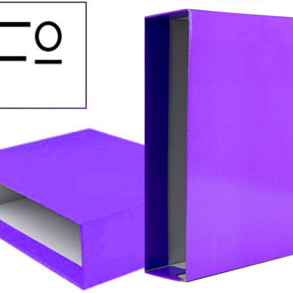 CAIXA PARA PASTA DE ARQUIVO DE ALAVANCA LIDERPAPEL DOCUMENTA CARTAO FOLIO LOMBADA 75 MM LILAS