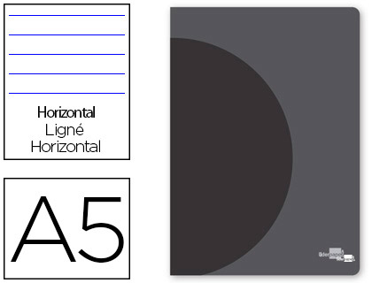 CADERNO AGRAFADO LIDERPAPEL 360 CAPA DE PLASTICO DIN A5 48 F 90 GR PAUTADO COM DUPLA MARGEM CAPA PRETA