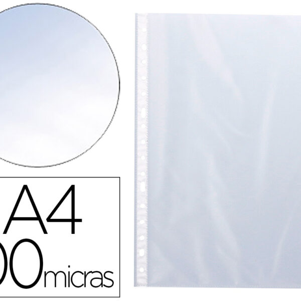 BOLSA CATALOGO/MICA Q-CONNECT DIN A4 100 MICRONS CRISTAL BOLSA DE 10 UNIDADES