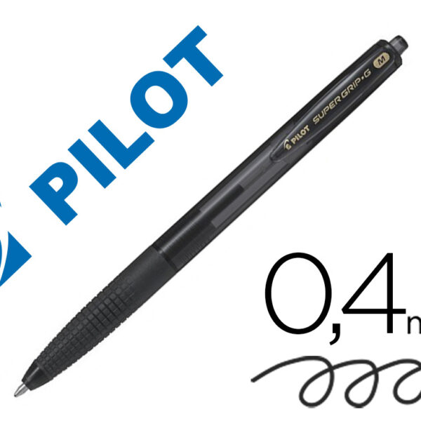 ESFEROGRAFICA PILOT SUPERGRIP G PRETO RETRATIL SUJEICAO DE BORRACHA TINTA BASE DE OLEO