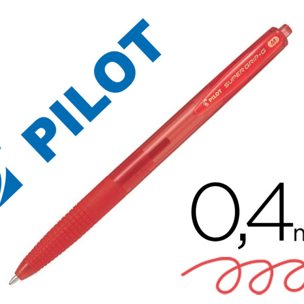 ESFEROGRAFICA PILOT SUPERGRIP G ROJO RETRATIL SUJEICAO DE BORRACHA TINTA BASE DE OLEO