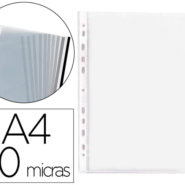 BOLSA CATALOGO/MICA Q-CONNECT DIN A4 70 MICRONS PP CRISTAL COM BORDA PRETA BOLSA DE 10 UNIDADES