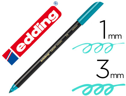 MARCADOR EDDING 1200 PONTA DE FIBRA REDONDA TRACO 1-3 MM N.74 VERDE METALIZADO