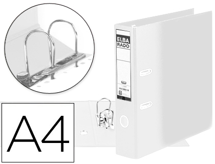 PASTA DE ARQUIVO DE ALAVANCA ELBA CARTAO DIN A4 BRANCO LOMBADA DE 80 MM