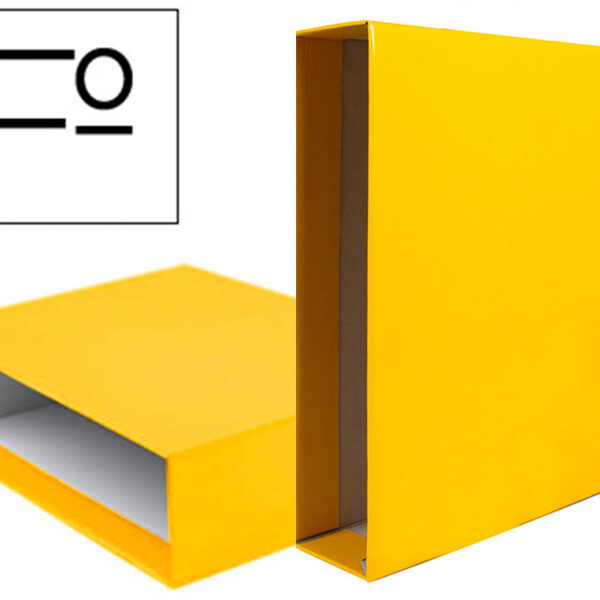 CAIXA PARA PASTA DE ARQUIVO LIDERPAPEL CARTAO FOLIO DOCUMENTA LOMBADA 82MM COR AMARELO