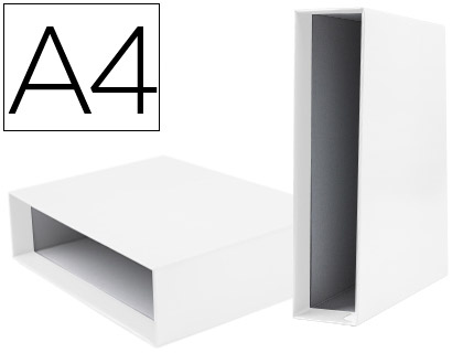 CAIXA PARA PASTA DE ARQUIVO DE ALAVANCA LIDERPAPEL DOCUMENTA DIN A4 LOMBADA 75 MM BRANCA