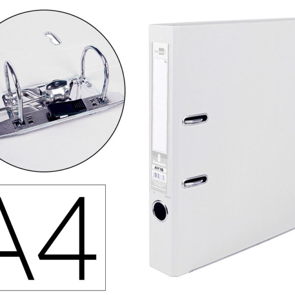 PASTA DE ARQUIVO DE ALAVANCA LIDERPAPEL DOCUMENTA PVC DIN A4 LOMBADA 52MM BRANCO
