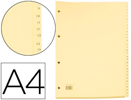 SEPARADOR CARTONEX DE CARTOLINA 1 A 31