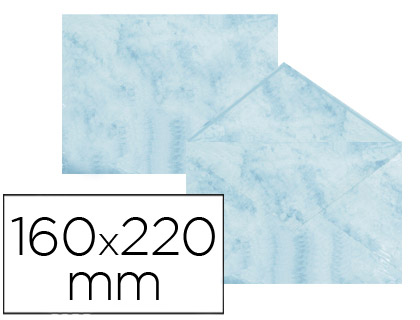 ENVELOPES FANTASIA MARMOREADOS AZUL 160X220 MM 90 GR PACK DE 25 UNIDADES  - QT.1