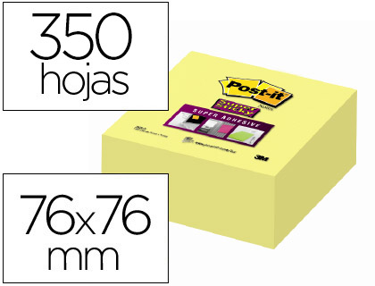 CADERNO DE NOTAS ADESIVAS POST-IT 76X76X MM CUBO CORES AMARELO 350 FOLHAS  - QT.1