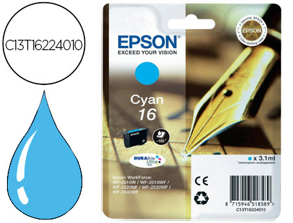 TINTEIRO EPSON 16 WF2010W WF2510WF WF2520NF WF2530WF WF2540WF CIAN 175 PAG