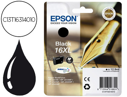 TINTEIRO EPSON 16XL WF2010W WF2510WF WF2520NF WF2530WF WF2540WF PRETO 500 PAG
