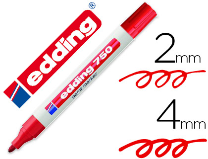 MARCADOR EDDING PONTA DE FIBRA 750 VERMELHO PONTA REDONDA 3,5 MM