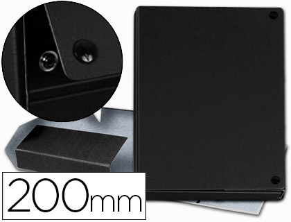 PASTA PROJETO PARDO FOLIO COM MOLA LOMBADA 200 MM CARTAO FORRADO PRETO