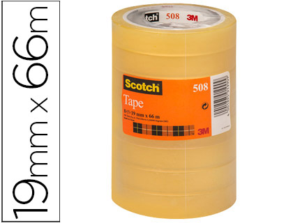 FITA ADESIVA SCOTCH TRANSPARENTE 19MMX66 MT PACK DE 8