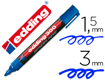 MARCADOR EDDING PERMANENTE 300 AZUL PONTA REDONDA 1,5 MM