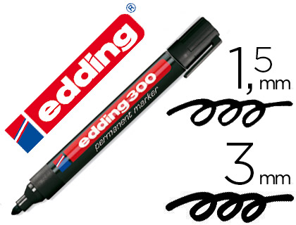 MARCADOR EDDING PERMANENTE 300 PRETO PONTA REDONDA 1,5 MM