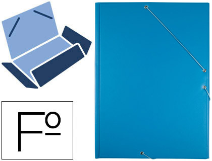 PASTA DE ELASTICOS LIDERPAPEL FOLIO 3 ABAS CARTAO FORRADO PVC AZUL