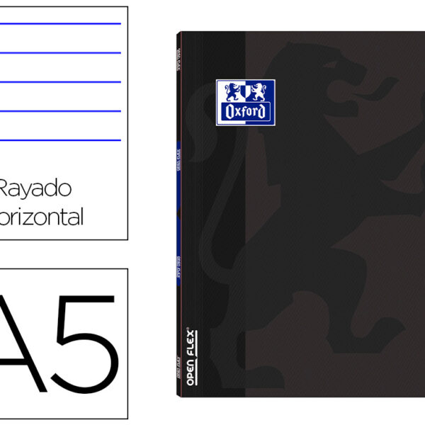 CADERNO AGRAFADO OXFORD OPENFLEX DIN A5 48 F PAUTADO COR PRETO
