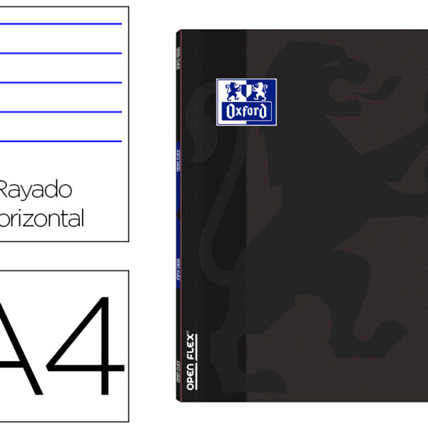 CADERNO AGRAFADO OXFORD OPENFLEX DIN A4 48 F PAUTADO COR PRETO