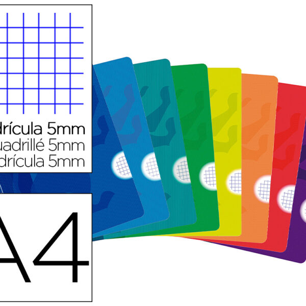 CADERNO AGRAFADO OXFORD OPENFLEX DIN A4 48 F QUADRICULA 5MM CORES SORTIDAS