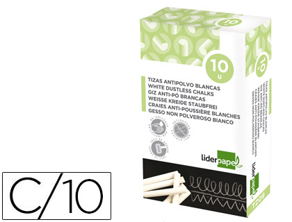 GIZ BRANCO ANTI PÓ LIDERPAPEL CAIXA 10 UNIDADES