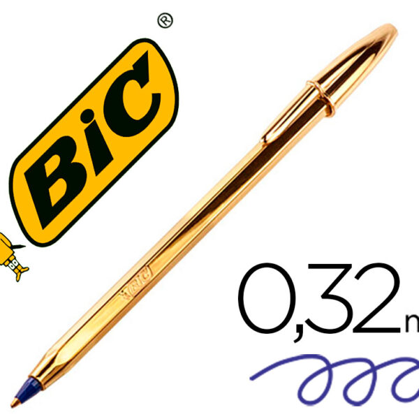 ESFEROGRAFICA BIC CRISTAL CELEBRATION OURO TINTA AZUL UNIDADE