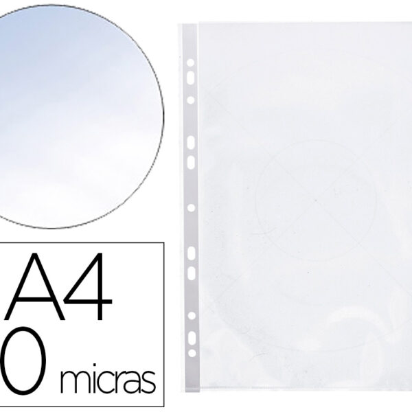 BOLSA CATALOGO/MICA Q-CONNECT DIN A4 80 MICRONS CRISTAL COM ABERTURA SUPERIOR E LATERAL ESQUERDA BOLSA DE 25 UNIDADES
