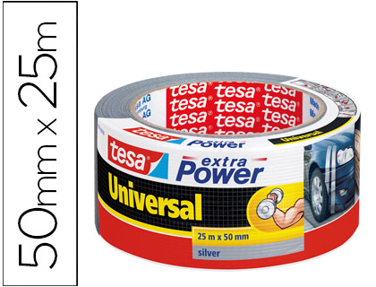 FITA ADESIVA TESA AMERICANA 25 MT X 50 MM EXTRA POWER COR PRATA