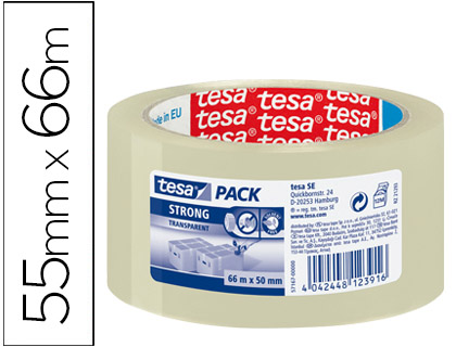 FITA ADESIVA TESA POLIPROPILENO TRANSPARENTE STRONG 66 MT X 50 MM BAIXO RUIDO