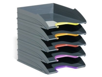 TABULEIRO DE SECRETARIA DURABLE PLASTICO CINZA 255X55X330 MM PACK DE 5 UNIDADES