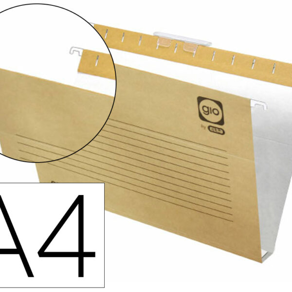 CAPAS DE SUSPENSAO GIO DIN A4 VISOR SUPERIOR CORTO CRISTAL KRAFT BICOLOR ECO LOMBADA 30 MM