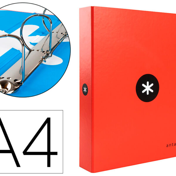PASTA ANTARTIK DIN A4 FORRADA 4 ANEIS 40 MM MISTOS FORRADA COR VERMELHA